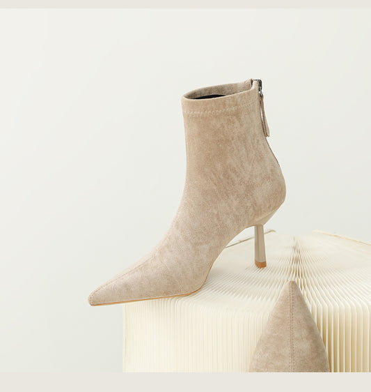 Bottes talons en daim