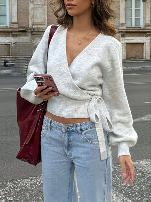 Haut en tricot croisé