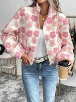 Veste jacquard à motif floral